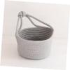 KOMBIUDA Woven Cotton Rope Hanging Basket Organizer Grey Round Storage Container for Home Accessories for Toys Books and Sundries view 3