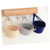 KOMBIUDA Woven Cotton Rope Hanging Basket Organizer Grey Round Storage Container for Home Accessories for Toys Books and Sundries view 4