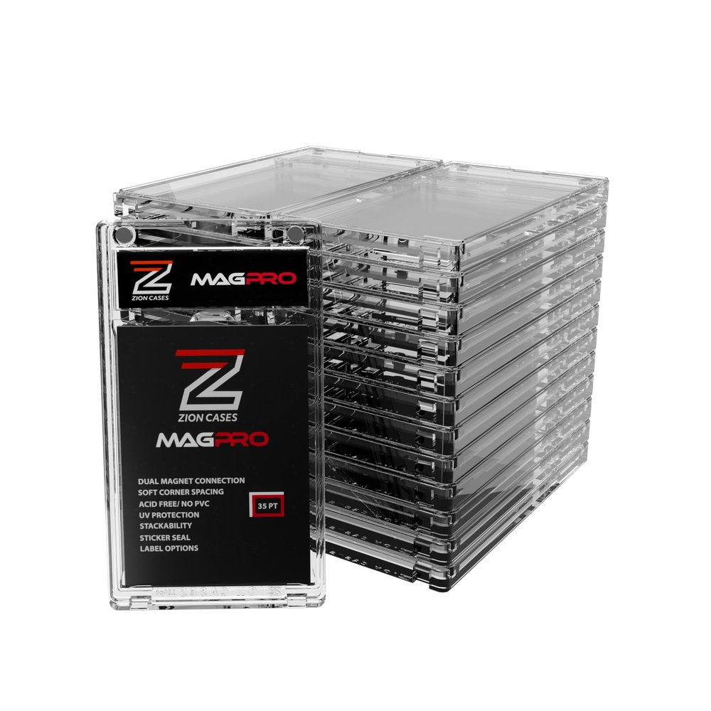 Zion Cases MagPro 35PT Magnetic Card Holder; Duel Magnet Card Case for Secure Holding Strength to Guard Against Unintentional Openings; Includes 25 Magnetic Trading Card Case; (25 Pack)