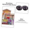 10pcs Simulation Mini Casserole Dollhouse Frying Pans Mini Cocotte with Lid Dollhouse Pots Pans Pots and s Cookware Models Pretend PVC Miniature view 3