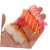 8Pcs Realistic Artificial Sushi Nigiri Fake Salmon Slices for Home Kitchen Restaurant Display and Party Decoration view 4