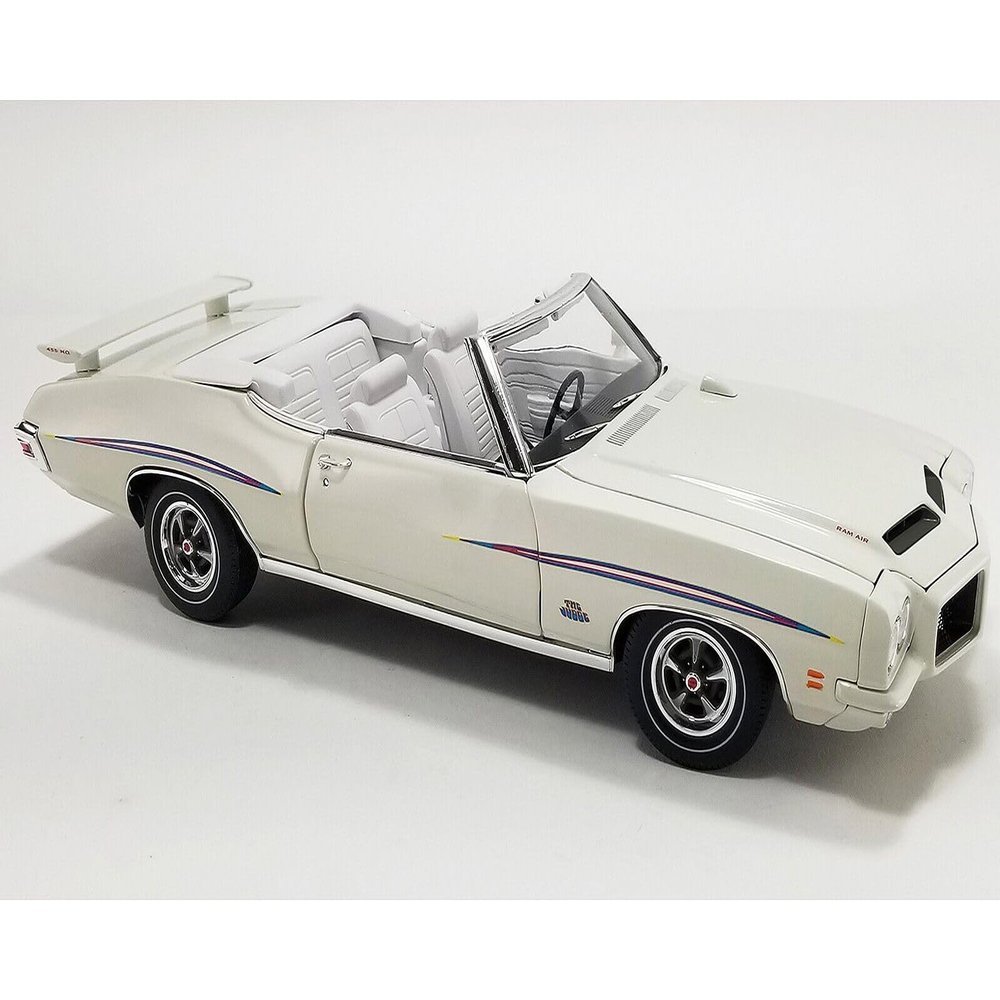 1971 GTO Judge Convertible White with Graphics and White Interior Last Judge Built Limited Edition to 390 Pieces Worldwide 1/18 Diecast Model Car by Acme A1801220