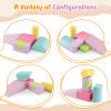 Costzon Toddler Climbing, 6 Pieces Climb and Crawl Playset with PU Cover for Baby Crawling, Climbing & Walking, Indoor Foam Climbing Blocks for Toddlers 1-3, Light Pink view 3