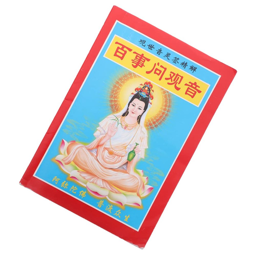 Abaodam Thank You Buddha Sign Stick Buddhist Fortune Telling Book Divination Game Props for Temple or Celebration