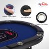 Rioloiuy 10 Player Poker Table Foldable,Texas Holdem Table, Portable Casino for Game Room Folding Poker Table Padded Rails and Cup Holders Table top (84 in) view 3