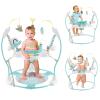 HONEY JOY Baby Bouncer Activity Center, Infant Jumper and Table w/ 360 Rotary Seat, 3 Adjustable Heights, Mat, Music, Lights, Sounds & Developmental Toys, Activity Center for Babies 6+ Months, Blue view 1