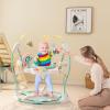 HONEY JOY Baby Bouncer Activity Center, Infant Jumper and Table w/ 360 Rotary Seat, 3 Adjustable Heights, Mat, Music, Lights, Sounds & Developmental Toys, Activity Center for Babies 6+ Months, Blue view 2