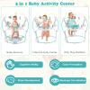 HONEY JOY Baby Bouncer Activity Center, Infant Jumper and Table w/ 360 Rotary Seat, 3 Adjustable Heights, Mat, Music, Lights, Sounds & Developmental Toys, Activity Center for Babies 6+ Months, Blue view 4