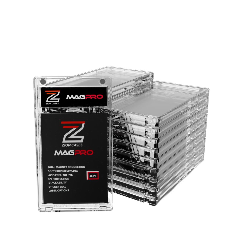 Zion Cases MagPro 35PT Magnetic Card Holder; Duel Magnet Card Case for Secure Holding Strength to Guard Against Unintentional Openings; Includes 20 Magnetic Trading Card Case; (20 Pack)