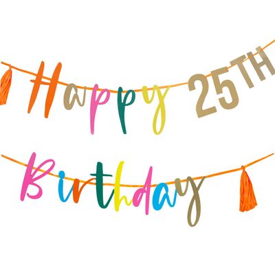 Talking Tables Customisable & Reusable Happy Birthday Garland with Numbers | Eco-Friendly Party Decorations for Women or Men, Bright Celebration Bunting Recyclable Packaging 2.5m