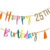 Talking Tables Customisable & Reusable Happy Birthday Garland with Numbers | Eco-Friendly Party Decorations for Women or Men, Bright Celebration Bunting Recyclable Packaging 2.5m view 1