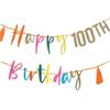 Talking Tables Customisable & Reusable Happy Birthday Garland with Numbers | Eco-Friendly Party Decorations for Women or Men, Bright Celebration Bunting Recyclable Packaging 2.5m view 2