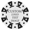 CHENGJIAO 100 Custom Poker Chips,Plastci Poker Tokens Tokens Printed with Your Text,Full Color Personalized Logo and Image,Put Design on a Chip,Set for Bar Tokens,Party Card Game,Wedding (White) view 1