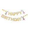 BCOATH 2pcs Happy Birthday Letter Pull Flag Bunting Ornament Theme Party Supplies for Decorations Silver for Memorable Birthday Celebrations view 1