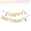 BCOATH 2pcs Happy Birthday Letter Pull Flag Bunting Ornament Theme Party Supplies for Decorations Silver for Memorable Birthday Celebrations view 4