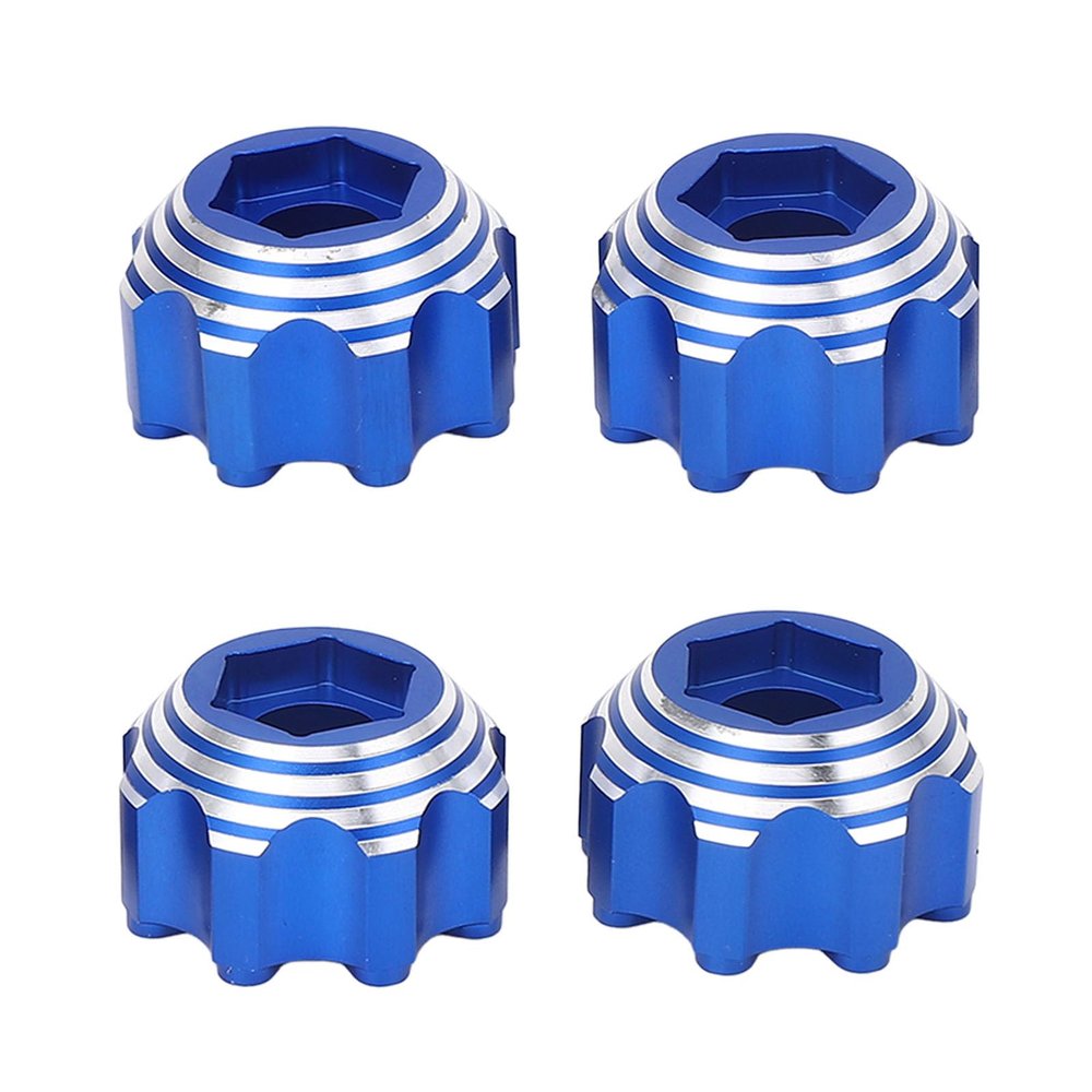 4Pcs 8x32 to 17mm RC Wheel Hex Hub Adapter,Aluminium Alloy Wheel Hex Adapters for 8x32 3.8in Wheels Electric Car Truck (Blue)