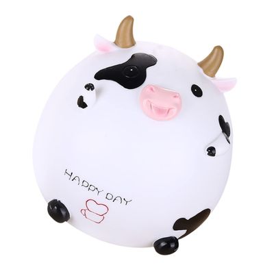 Abaodam 1pc Adorable Cattle Bank Jar Cute Cow Piggy Bank for Boys and Girls Home Decoration Savings for Birthdays Festive Occasions White