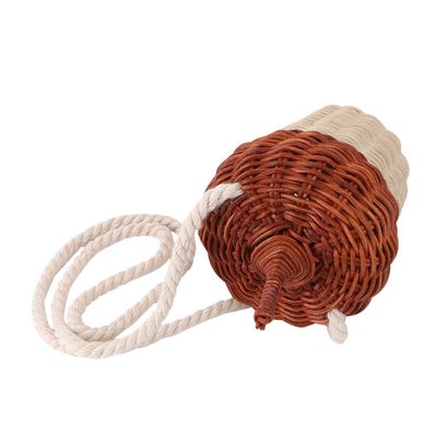 SHERCHPRY Boys and Girls Cross Body Pouch Handwoven Rattan Mini Handbag Lightweight -shaped Bag for Boys and Girls Creative Photography Prop Portable for Outdoor Use
