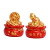 Amosfun 2pcs Resin Craft Desktop Money Bag Decor for Year Celebration Lucky Feng Shui Adornment for Compact Decorative Craft for Prosperity and Joy view 1