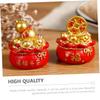 Amosfun 2pcs Resin Craft Desktop Money Bag Decor for Year Celebration Lucky Feng Shui Adornment for Compact Decorative Craft for Prosperity and Joy view 3