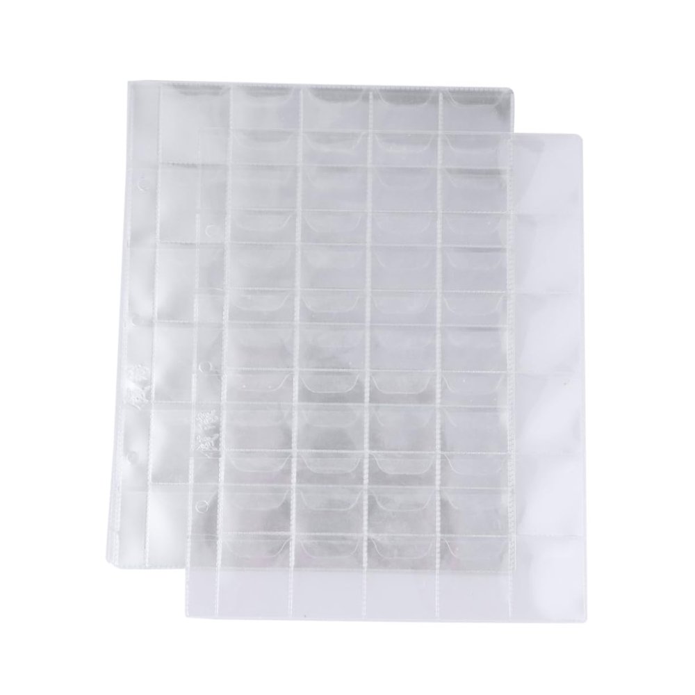 BCOATH Coin Collecting Holder Album 3 Hole Coin Booklet Pages 10pcs Coin Storage Bag for Quarters