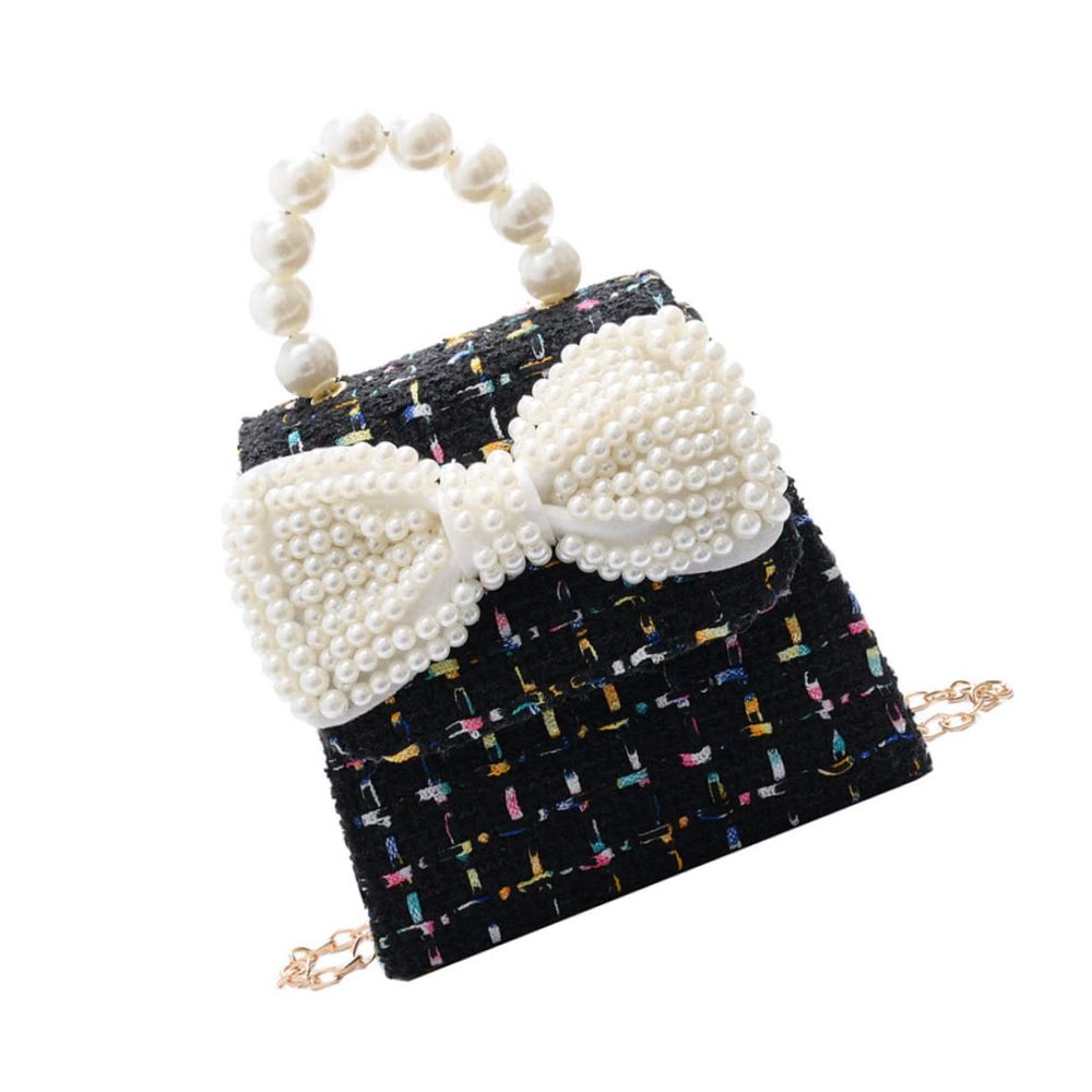 GALPADA Bowkont Pearl Handle Crossbody Bag for Little Girls Cute Princess Handbag with Lightweight Design for Keys and Small Toys Durable and Material for Ages