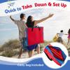 COSTWAY Giant 4 in a Row Game with Storage Carry Bag, Jumbo 4-to-Score Game w Chess, Quick Release Slider for Kids Adults, Indoor Outdoor Backyard Connect Game Set (Blue&Red) view 3
