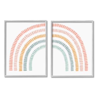 Stupell Industries Patterned Rainbow Arches 2 Piece Framed Giclee Art Set by Lil' Rue