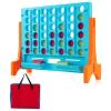COSTWAY Giant 4-in-a-Row Game with Storage Carry Bag, Jumbo 4-to-Score Game with Chesses, Quick Release Slider for Kids Adults, Indoor Outdoor Backyard, Free-Standing/Wall-mounting (Red&Orange) view 1