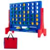 COSTWAY Giant 4 in a Row Game with Storage Carry Bag, Jumbo 4-to-Score Game with Chess, Quick Release Slider for Kids Adults, Indoor Outdoor Backyard Game Set, Free-Standing/Wall-mounting (Blue) view 1