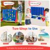COSTWAY Giant 4 in a Row Game with Storage Carry Bag, Jumbo 4-to-Score Game with Chess, Quick Release Slider for Kids Adults, Indoor Outdoor Backyard Game Set, Free-Standing/Wall-mounting (Blue) view 4