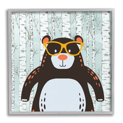 Stupell Industries Bear & Birch Trees Framed Giclee Art by Kim Allen