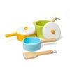 Bigjigs Toys Wooden Pots & Pans - 7 Piece Pretend Playset for Children, Kids Kitchen Accessories, Sustainable Gifts & Playsets, Nurtures Mini Imaginations, Age 18 Month Old + view 1