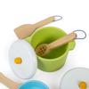 Bigjigs Toys Wooden Pots & Pans - 7 Piece Pretend Playset for Children, Kids Kitchen Accessories, Sustainable Gifts & Playsets, Nurtures Mini Imaginations, Age 18 Month Old + view 3