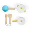 Bigjigs Toys Wooden Pots & Pans - 7 Piece Pretend Playset for Children, Kids Kitchen Accessories, Sustainable Gifts & Playsets, Nurtures Mini Imaginations, Age 18 Month Old + view 4