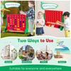 COSTWAY Giant 4 in a Row Game with Storage Carry Bag, Jumbo 4-to-Score Game with Chess, Quick Release Slider for Kids Adults, Indoor Outdoor Backyard, Free-Standing/Wall-mounting (Red&Green) view 3