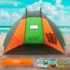 Nature Bound Base Camp 2-Person Kids Beach Tent - Durable Indoor & Outdoor Camping Play Gear for Boys & Girls, Green & Orange view 2