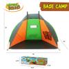 Nature Bound Base Camp 2-Person Kids Beach Tent - Durable Indoor & Outdoor Camping Play Gear for Boys & Girls, Green & Orange view 3