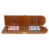 Pacific Shore Games Wooden Cribbage Board Game Set, Walnut Stained Continuous 3 Track for 2-3 Players, Card Storage view 3