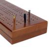 Pacific Shore Games Wooden Cribbage Board Game Set, Walnut Stained Continuous 3 Track for 2-3 Players, Card Storage view 4