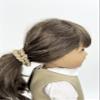 18 inch Doll Outfit-School Plaid Jumper include Blouse and Hair Accessory/Add on Option: Sock and Shoe (Doll is not included) (Dropped Waist Jumper,White Sock,Matte Black Shoe, Solid Khaki) view 3