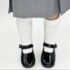 18 inch Doll Outfit-School Plaid Jumper include Blouse and Hair Accessory/Add on Option: Sock and Shoe (Doll is not included) (Dropped Waist Jumper,White Sock,Shiny Black Shoe, Solid Grey) view 4