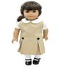 18 inch Doll Outfit-School Plaid Jumper include Blouse and Hair Accessory/Add on Option: Sock and Shoe (Doll is not included) (Dropped Waist Jumper,White Sock,Shiny Black Shoe, Solid Khaki) view 1