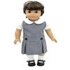 18 inch Doll Outfit-School Plaid Jumper include Blouse and Hair Accessory/Add on Option: Sock and Shoe (Doll is not included) (Dropped Waist Jumper,White Sock,Matte Black Shoe, Solid Grey) view 1