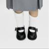 18 inch Doll Outfit-School Plaid Jumper include Blouse and Hair Accessory/Add on Option: Sock and Shoe (Doll is not included) (Dropped Waist Jumper,White Sock,Matte Black Shoe, Solid Grey) view 3