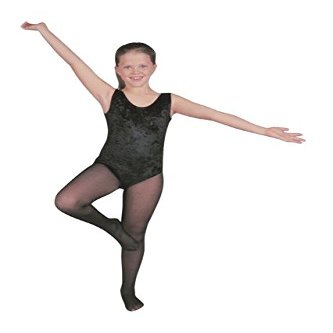 212 Main Velvet Leotard Child Suit - Black - Small