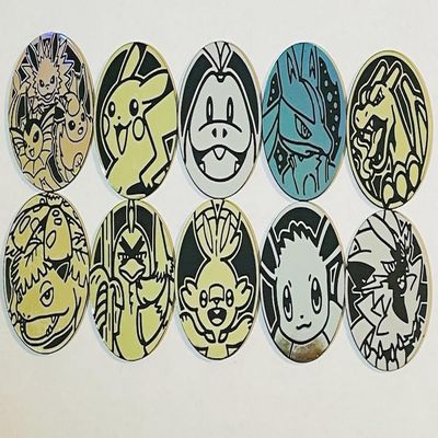 10 Assorted PKMN Large Gaming Coins | (No duplicates) | Assorted Pocket Monsters Plastic Coins | 10-Piece Unique Collectible PKMN Gaming Character & Anime Coins | Tokens & Coins, Counters, etc.