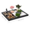 Amosfun Zen Garden Mini Sandbox Kit 6.8x8.5 inch Mini Rock Garden Decorative Trays for Home Office Desk Decoration view 2