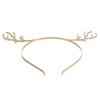 2pcs Golden Alloy Crystal Antler Hair Hoop Xmas for Girls view 1