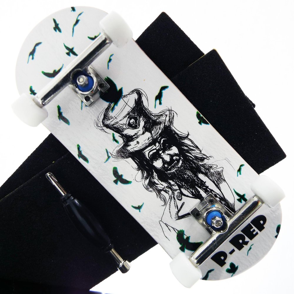 P-REP V2 Pro Performance Complete Wooden Fingerboard kit with Urethane Wheels and Bushings 34mm - Unlucky